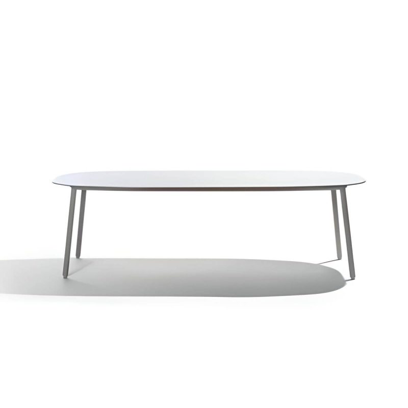Modern Chalk gepolsterter Patio-Esstisch mit sonnengeschütztem Tisch, 70,9"L x 35,4"B x 29,5"H, Tisch