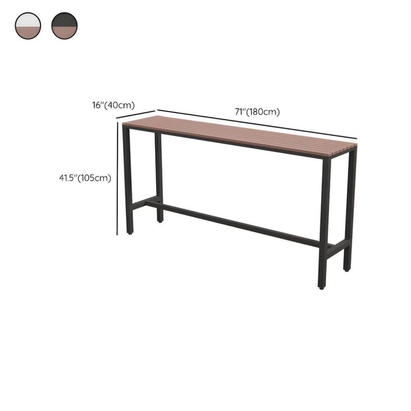 Dimension of Industrieller Metall- und Holz-Bartisch im Rechteck - Schwarz 70,9"L x 15,7"B x 41,3"H Nur Tisch