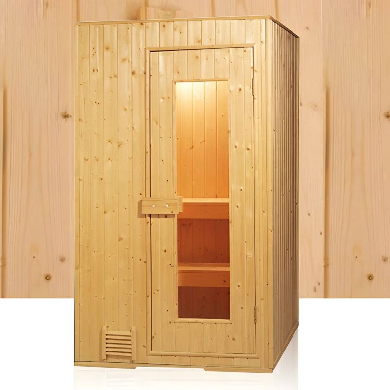 Indoor-/Outdoor-Tannenholzsauna mit temperierter Glastür und enthaltenen Lüftungen - 39"L x 39"B x 82"H
