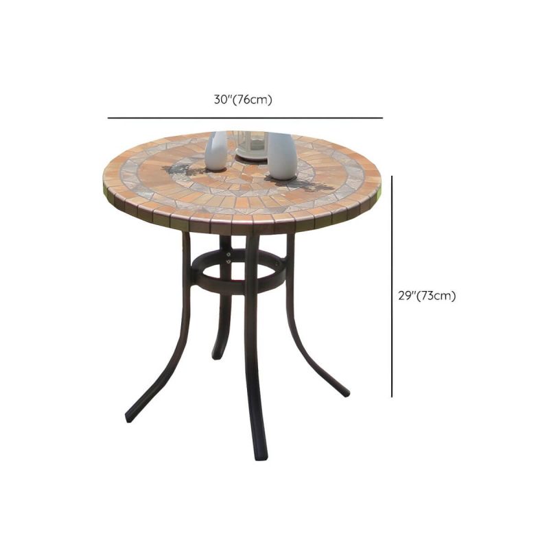 Dimension of Moderner Outdoor-Patio-Tisch aus Keramik, rostbeständiger Patio-Tisch mit Aluminiumrahmen - Nur Tisch 30"L x 30"B x 29"H