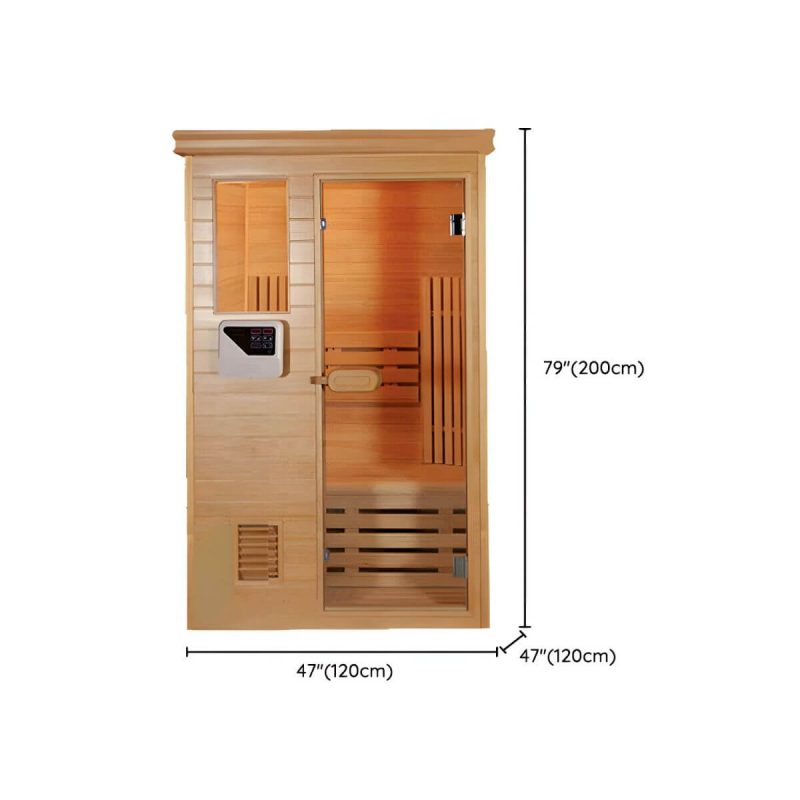 Dimension of Luxus Holz FAR Infrarot-Sauna mit LED-Beleuchtung und Bedienfeld - 47.2"L x 47.2"B x 78.7"H