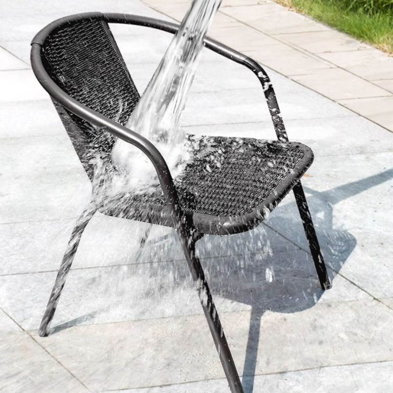 Rostbeständiges klares Vitreous-Patio-Esszimmer-Set, 7-teilig mit Stuhl & Tisch, minimalistischer Stil, 47"L x 31"B x 28"H, Tisch & 6 Stühle