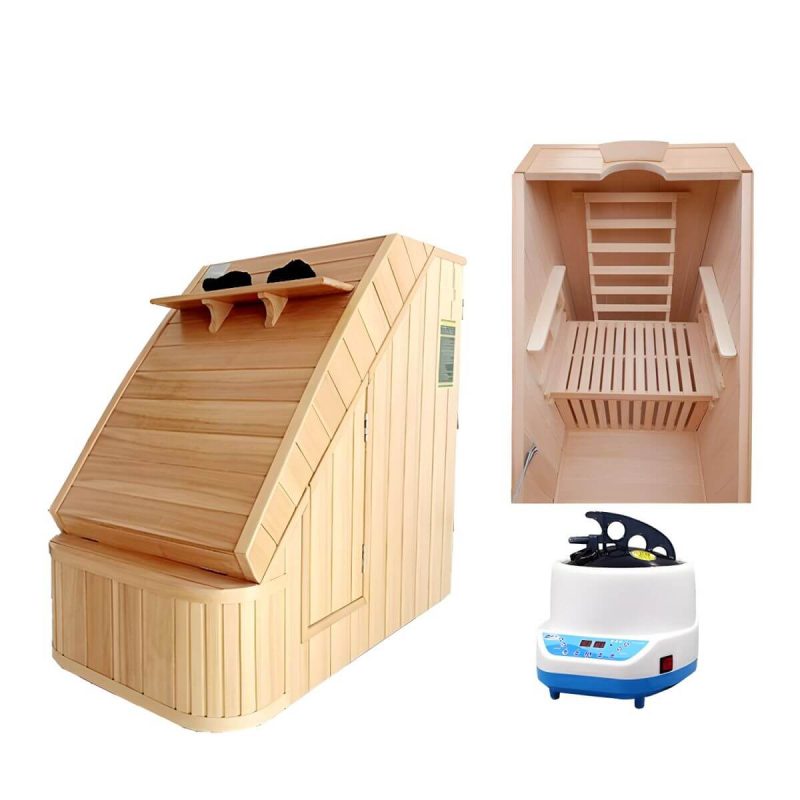 1-2 Personen Haushalt Massivholz Saunaraum Familie Hemlock 2L/4L Ferninfrarot - 4 Liter Verdampfer