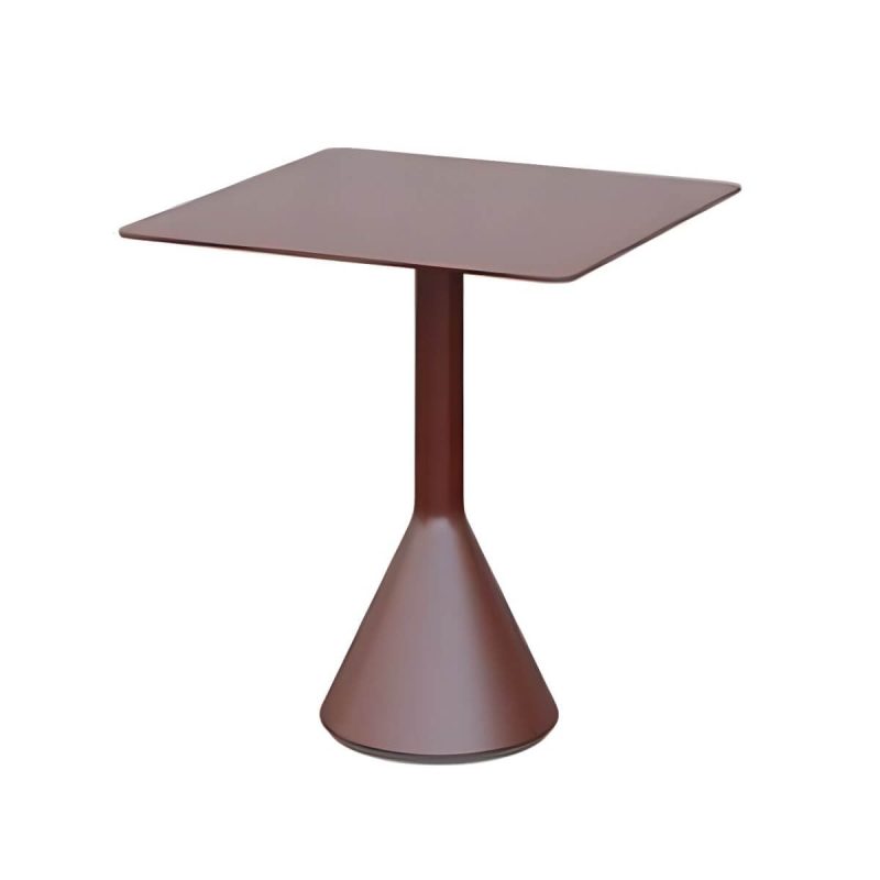 Zeitgenössischer Outdoor-Rund-/Quadrattisch Eisen Rostbeständiger Couchtisch - Rotes Quadrat Nur Tisch