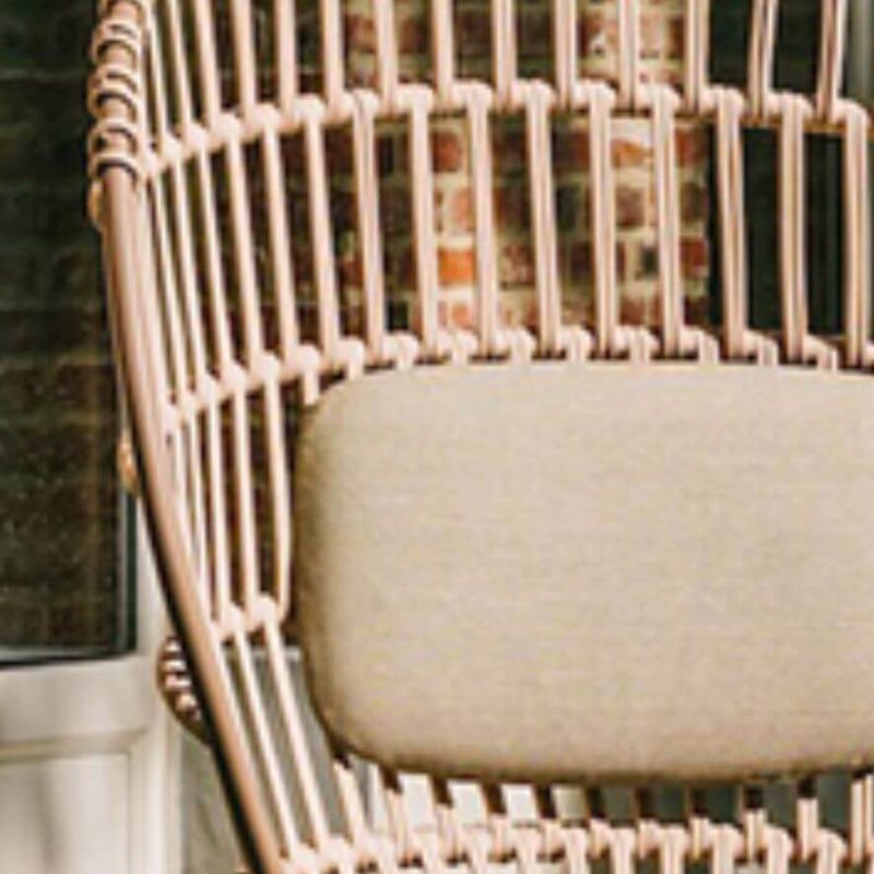 Einzelsitz-Sofa mit 100% Baumwolle Kakaoupolsterung, abnehmbarem Kissen, Metallrahmen, UV-beständig und 1 Stück, Stuhl(e)