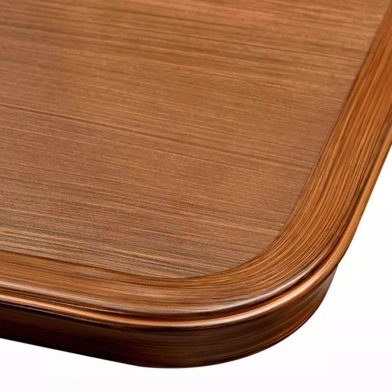 Braune Legierung Outdoor-Essgruppe, 7-teiliges Set mit rechteckigem Tisch und Stuhl, sonnengeschützt, Walnuss, Tisch & 6 Stühle