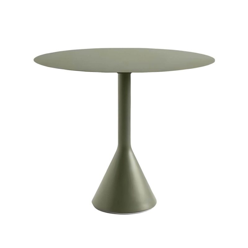 Wasserfester Eisen-Patio-Tisch Moderne Grüne Metall-Couchtisch - 35,4"L x 35,4"B x 29,5"H Runder Tisch Nur