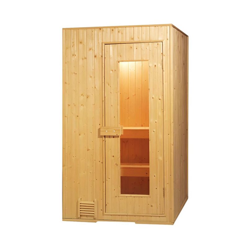 Indoor-/Outdoor-Tannenholzsauna mit temperierter Glastür und enthaltenen Lüftungen - 47"L x 47"B x 82"H