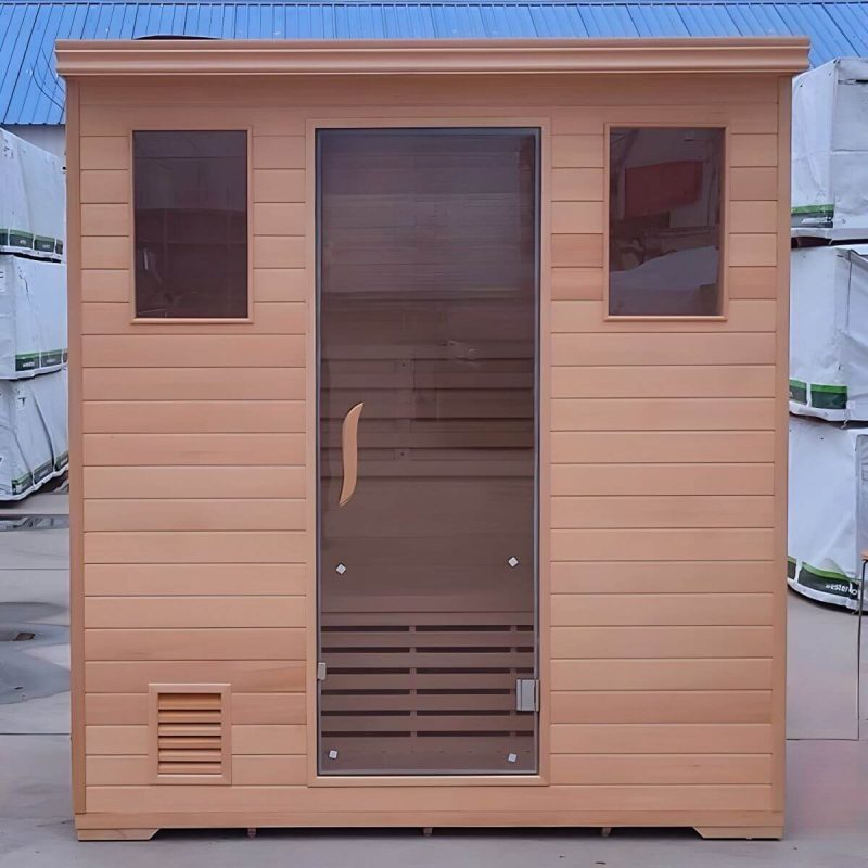 Infrarotsauna für 1 Person mit maximaler Temperatur 90°C, Holzmaterial und Sitzbank - 71"L x 47"B x 79"H