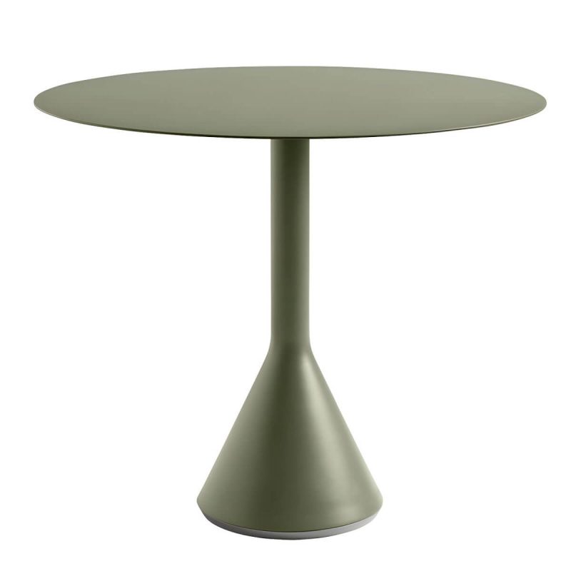 Zeitgenössischer Metall-Patio-Tisch rund/quadratisch wasserbeständig in Grün - 35,4"L x 35,4"B x 29,1"H Nur Tisch