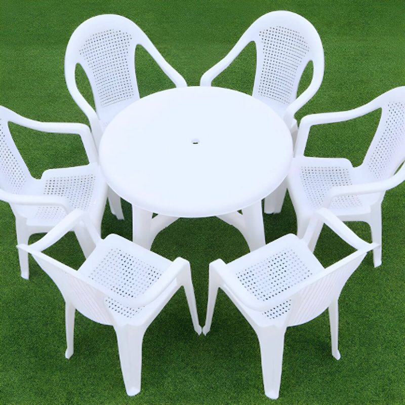 Outdoor-Plastik-Patio-Tisch im zeitgenössischen Stil in runder/quadratischer Form - Blau 47,2"L x 47,2"B x 27,6"H Nur Tisch