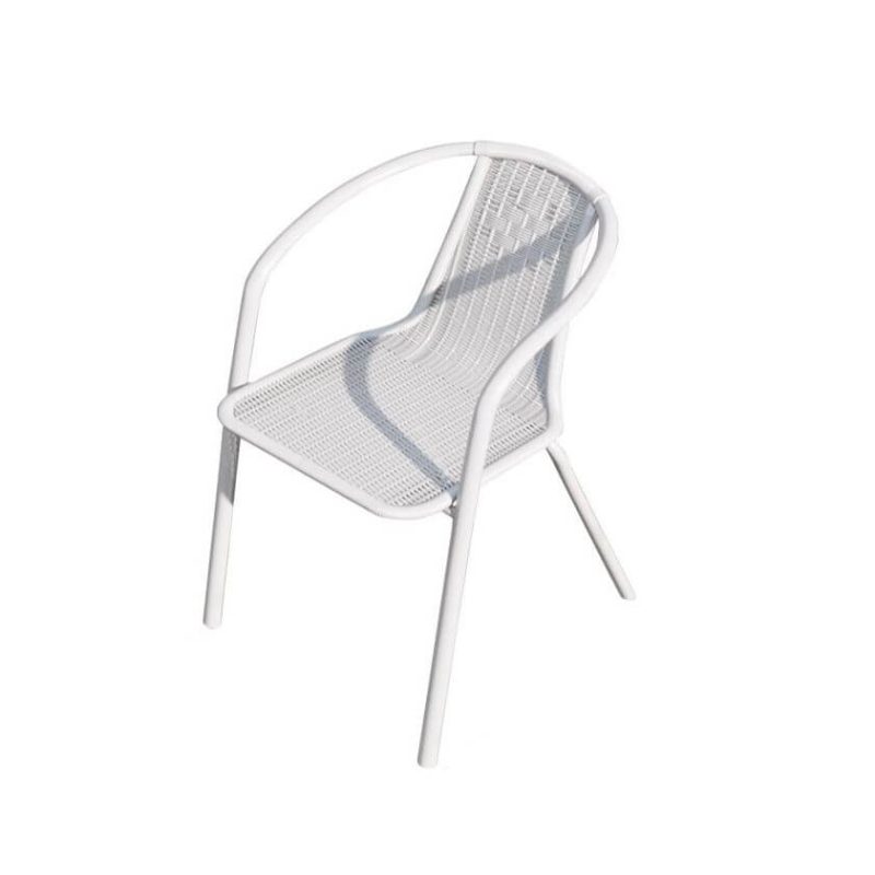 4-teiliges rostbeständiges Outdoor-Essset mit Kreidetischplatte, Polymer-Verbundsitz, quadratischem Tisch & Stuhl, Tisch & 3 Stühle
