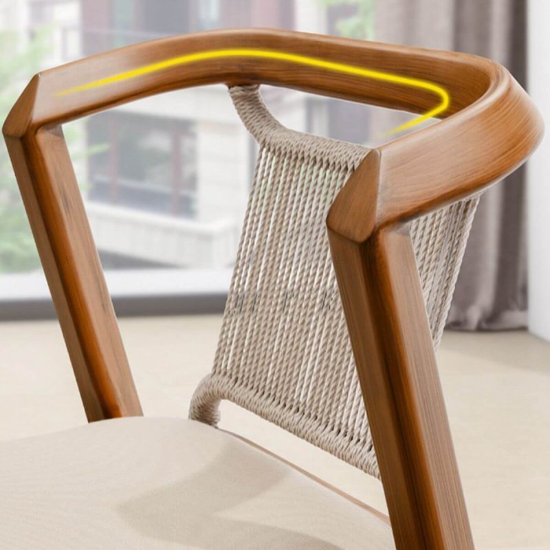 Minimalistischer Aluminium Anti-UV Outdoor Seitenstuhl mit Kissen, grauer Rücken, 2 Stühle, weiß, 2-teiliges Set