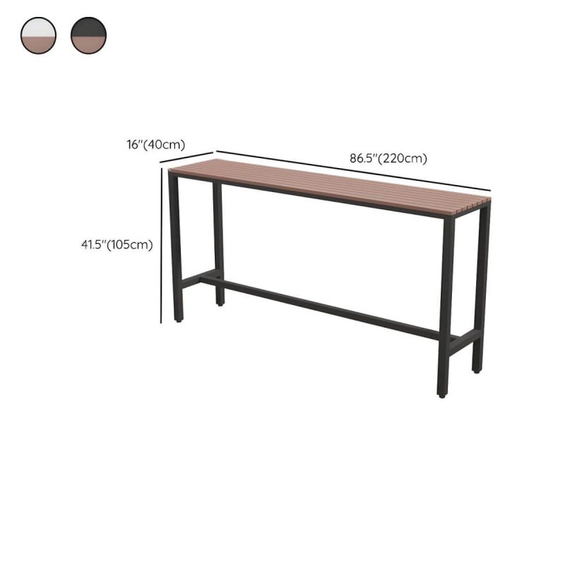 Dimension of Industrieller Metall- und Holz-Bartisch im Rechteck - Schwarz 86,6"L x 15,7"B x 41,3"H Nur Tisch