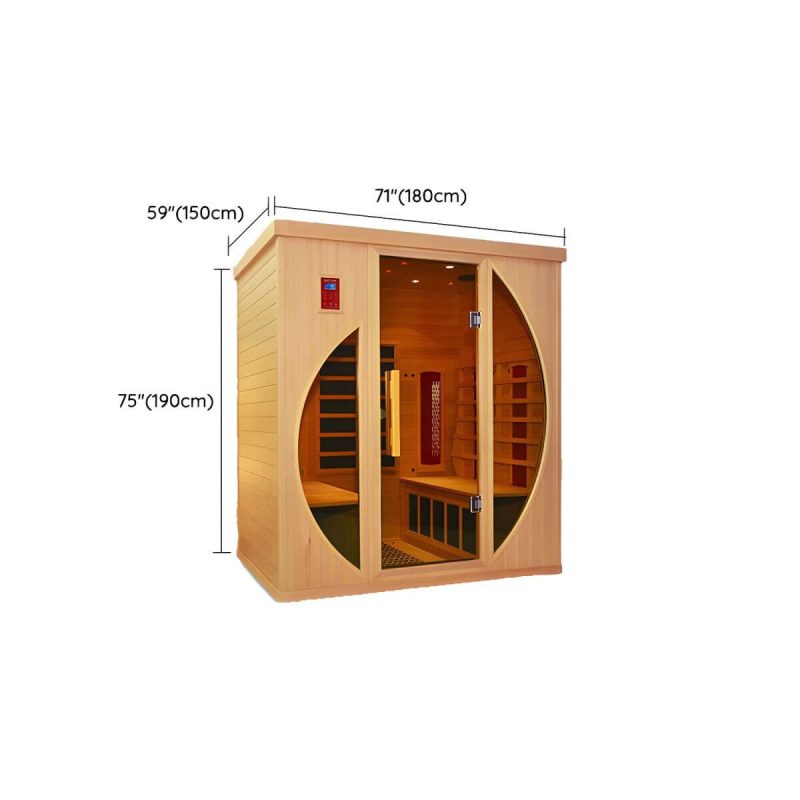 Dimension of Entspannen Sie sich in Luxus mit einer Holz-Ferninfrarot-Sauna - Es ist eine gesunde Investition! - 71"L x 59"B x 75"H Liege nicht enthalten