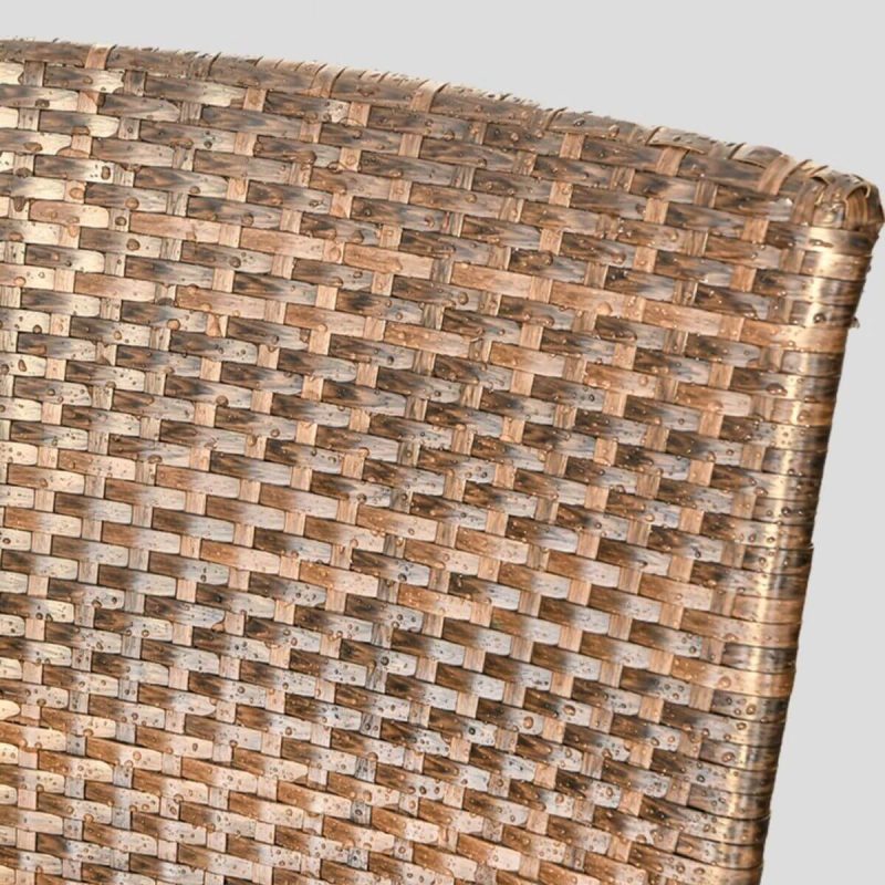 9-teiliges Set Patio-Essset mit Sitz aus Rattan, Sepia-Tischplatte, sonnengeschützter Stuhl und Tisch, Casual-Stil, 71"L x 35"B x 29"H, Tisch & 8 Stühle