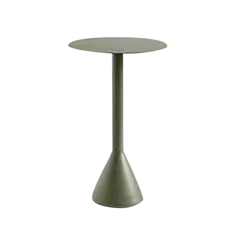 Wasserfester Eisen-Patio-Tisch Moderne Grüne Metall-Couchtisch - 23,6"L x 23,6"B x 41,3"H Runder Tisch Nur
