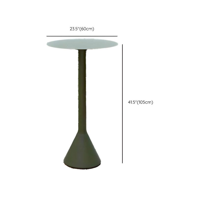 Dimension of Grüner Metall-Bar-Tisch Industrie wasserbeständiger Tisch für draußen - 23,6"L x 23,6"B x 41,3"H Nur Tisch