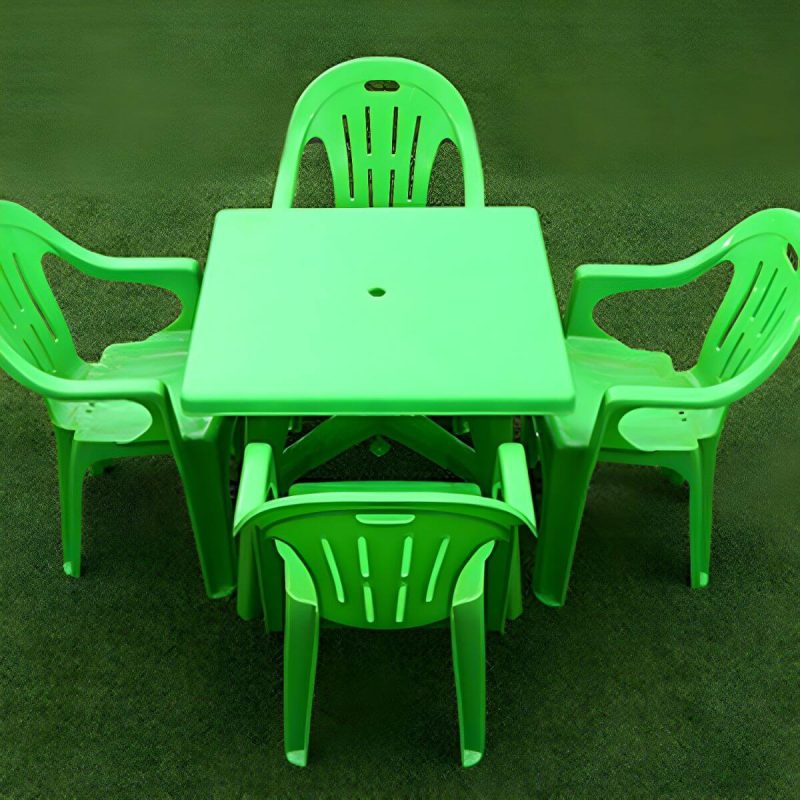 Outdoor-Plastik-Patio-Tisch im zeitgenössischen Stil in runder/quadratischer Form - Grün 39,5"L x 39,5"B x 27,5"H Nur Tisch