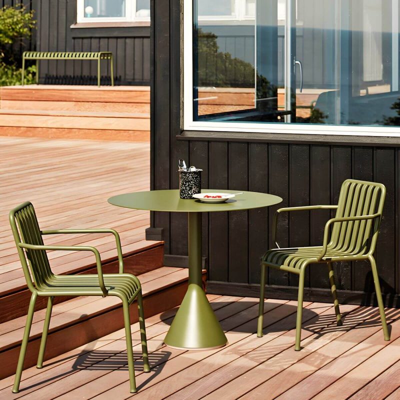 Wasserfester Eisen-Patio-Tisch Moderne Grüne Metall-Couchtisch - 23,6"L x 23,6"B x 29,5"H Quadratischer Tisch Nur
