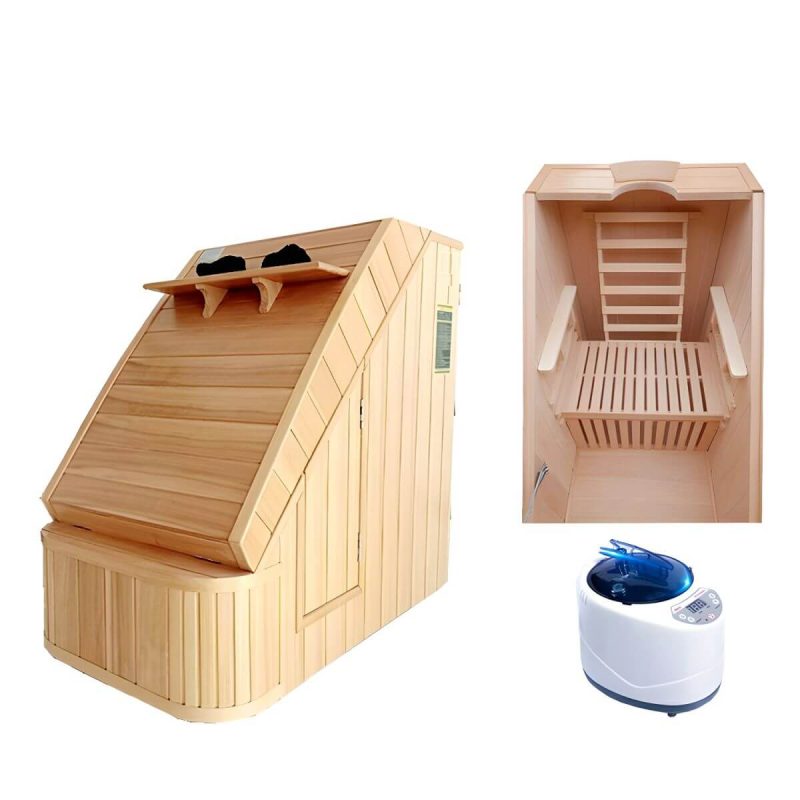 1-2 Personen Haushalt Massivholz Saunaraum Familie Hemlock 2L/4L Ferninfrarot - 2 Liter Verdampfer
