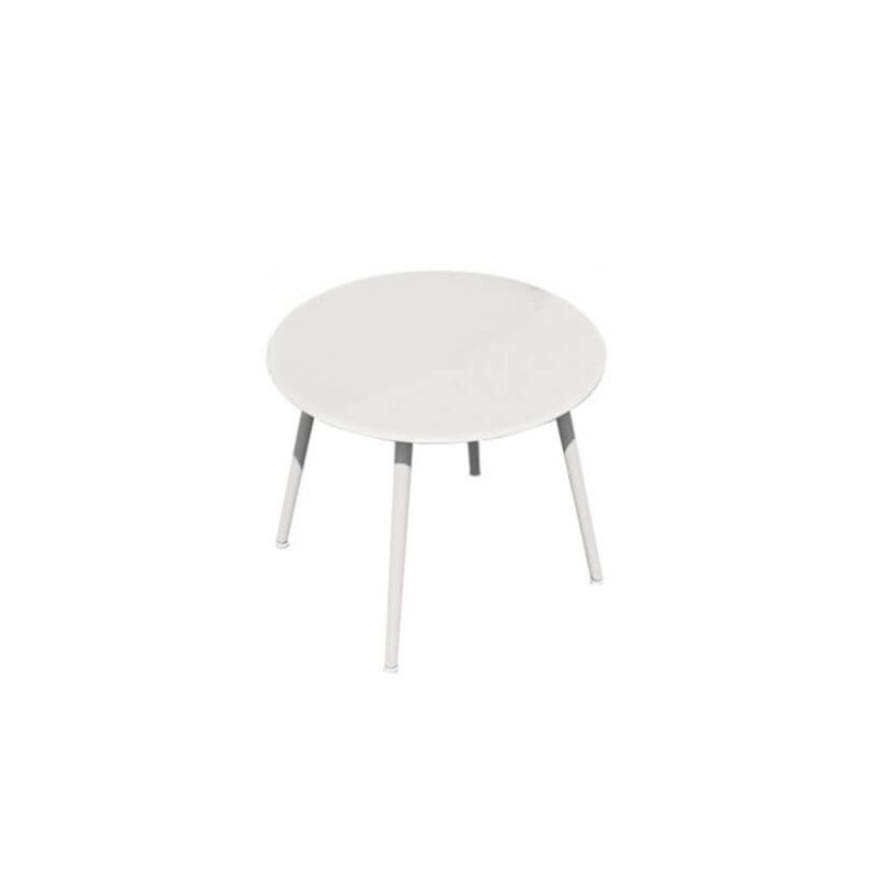 Rostbeständiges Outdoor-Essset mit Kreidetischplatte, Polymer-Verbundsitz, rundem Tisch & Stuhl, 5-teilig, Tisch & 4 Stühle