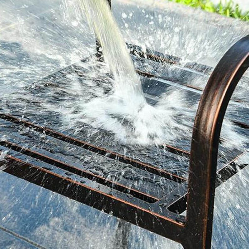 9-teiliges Set Casual Alloy Patio Esszimmer-Set mit wetterfester Tinte Tisch und Stühlen, Matt Schwarz, 91"L x 47"B x 28"H, Tisch & 8 Stühle
