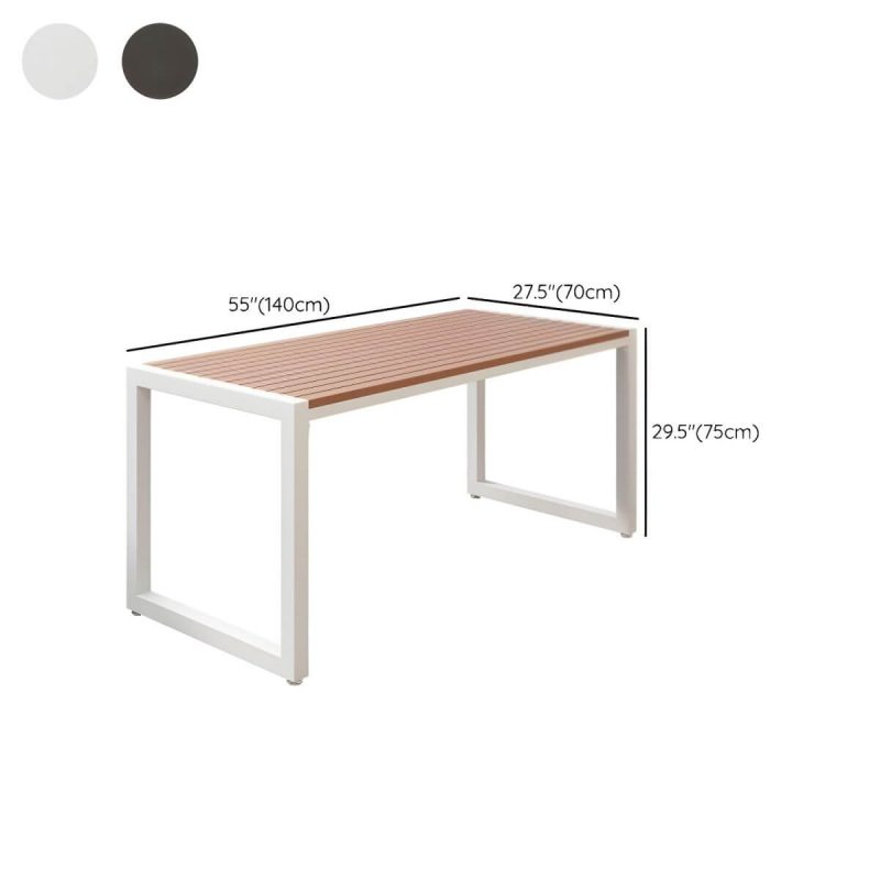 Dimension of Moderner Terrassentisch aus hergestelltem Holz, wasser- und UV-beständig - 140 x 70 x 75 cm, nur schwarzer Tisch