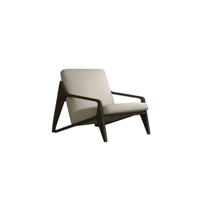 Einzelsitzer Sofa mit Textilbezug in Grau, 1 Stück, schwarzer Rahmen, UV-beständig und gepolsterte Rückenlehne - Edelstahl 1-Sitzer Sofa
