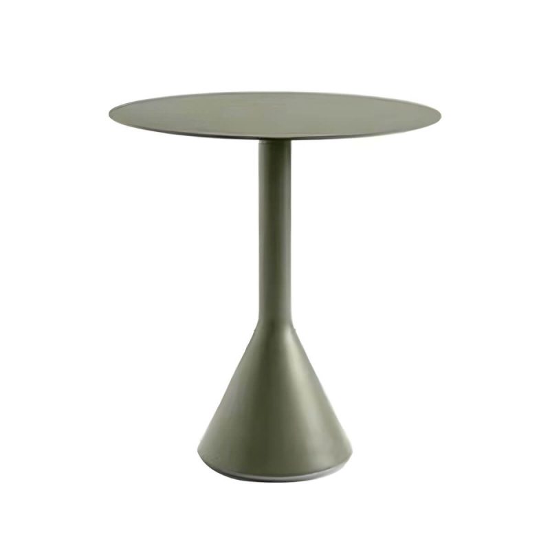 Wasserfester Eisen-Patio-Tisch Moderne Grüne Metall-Couchtisch - 27,6"L x 27,6"B x 29,5"H Runder Tisch Nur