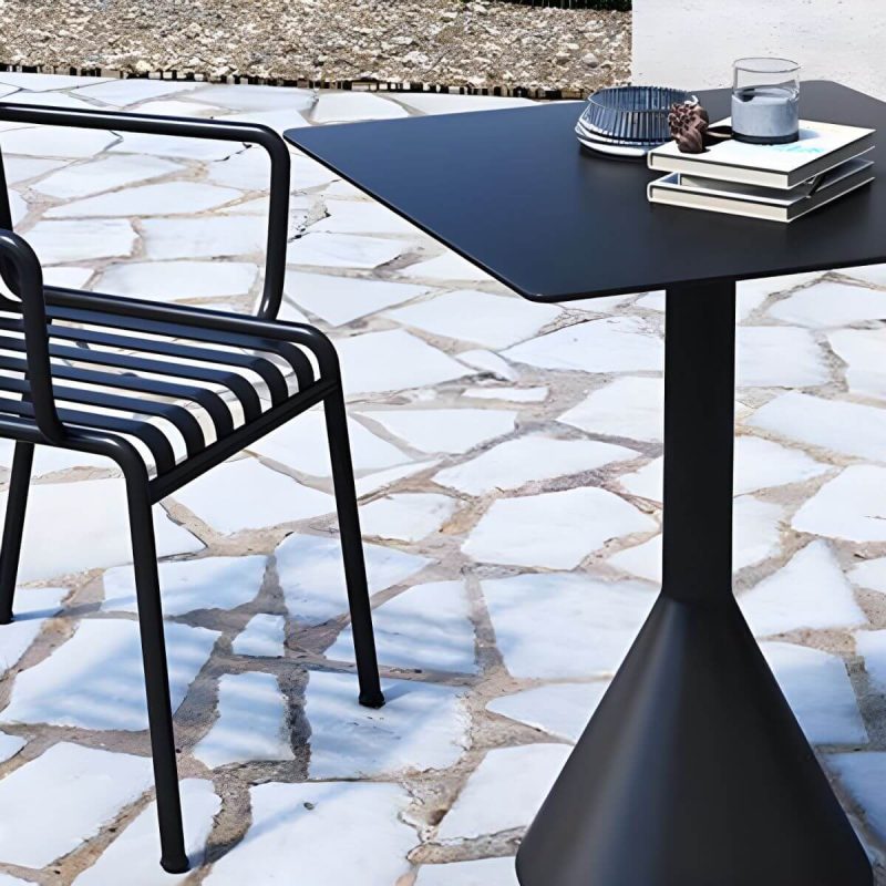 Zeitgenössischer Outdoor-Rund-/Quadrattisch Eisen Rostbeständiger Couchtisch - Roter Rund Nur Tisch
