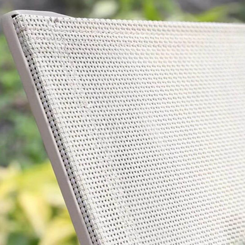 Holzoptik-Patio-Esstischgarnitur, feuerfeste 7-teilige Rechteckgarnitur mit Stühlen und Tisch, 87"L x 35"B x 31"H, Tisch & 6 Stühle