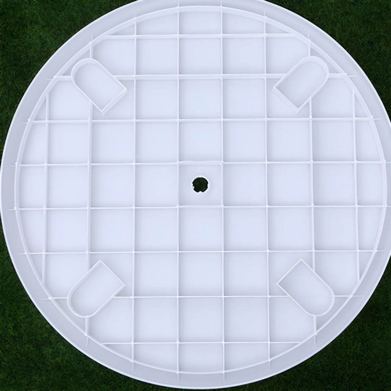 Outdoor-Plastik-Patio-Tisch im zeitgenössischen Stil in runder/quadratischer Form - Weiß 31,5"L x 31,5"B x 27,6"H Nur Tisch