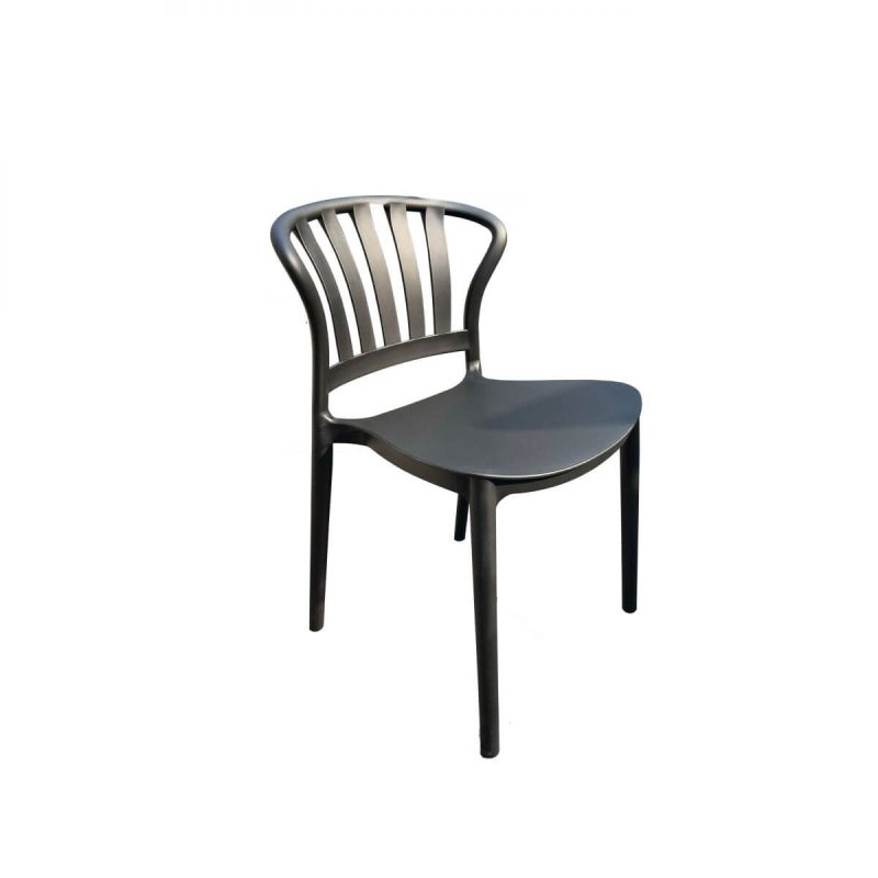Outdoor-Esstischset, wetterbeständig, Sitzfläche aus Polymerverbund, 7-teiliges Set, rechteckige Tinte, Stuhl & Tisch, Schwarz, 59"L x 31,5"B x 28"H, Tisch & 6 Stühle