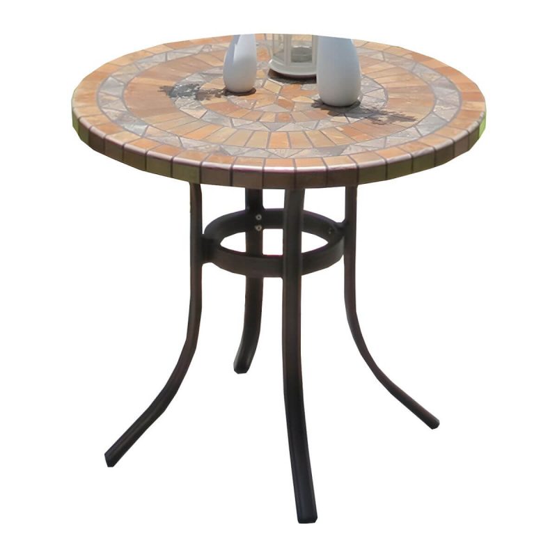 Moderner Outdoor-Patio-Tisch aus Keramik, rostbeständiger Patio-Tisch mit Aluminiumrahmen - Nur Tisch 33"L x 33"B x 30"H