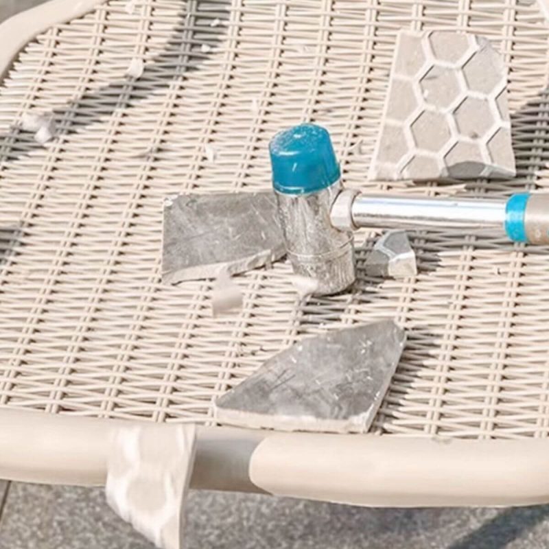 Rostbeständiges Outdoor-Essset, Klar Vitreous Quadratisch 5-teilig mit Stuhl und Tisch, Klar, Tisch & 4 Stühle