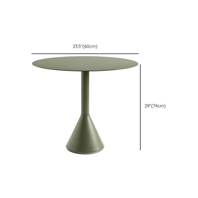 Dimension of Grüner Metall-Bar-Tisch Industrie wasserbeständiger Tisch für draußen - 23,6"L x 23,6"B x 29,1"H Nur Tisch
