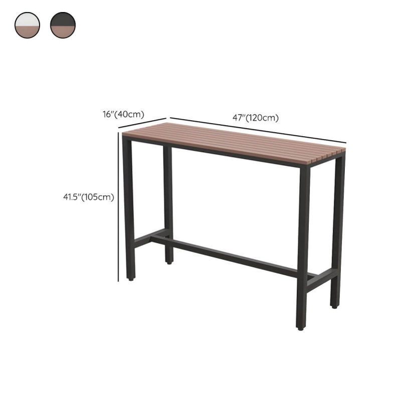 Dimension of Industrieller Metall- und Holz-Bartisch im Rechteck - Schwarz 47,2"L x 15,7"B x 41,3"H Nur Tisch