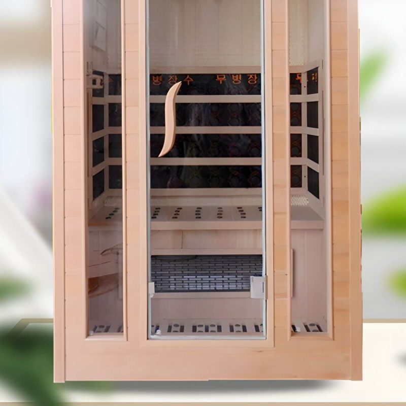 Premium Holz Infrarotsauna mit LED-Beleuchtung und Bluetooth, ideal für den Innenbereich - 35"L x 35"B x 75"H Nicht verfügbar