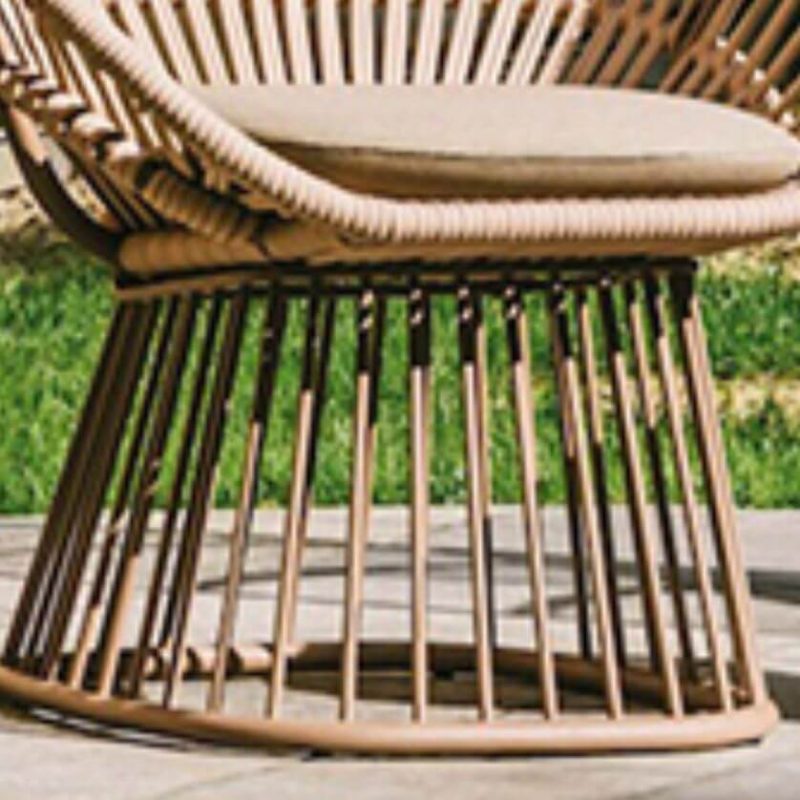 Einzelsitz-Sofa mit 100% Baumwolle Kakaoupolsterung, abnehmbarem Kissen, Metallrahmen, UV-beständig und 1 Stück, Stuhl(e)