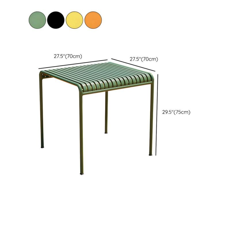Dimension of Metall-Gartentisch im zeitgenössischen Stil, wasserbeständig in rechteckiger/quadratischer Form - Nur Tisch 27.6"L x 27.6"B x 29.5"H Grün