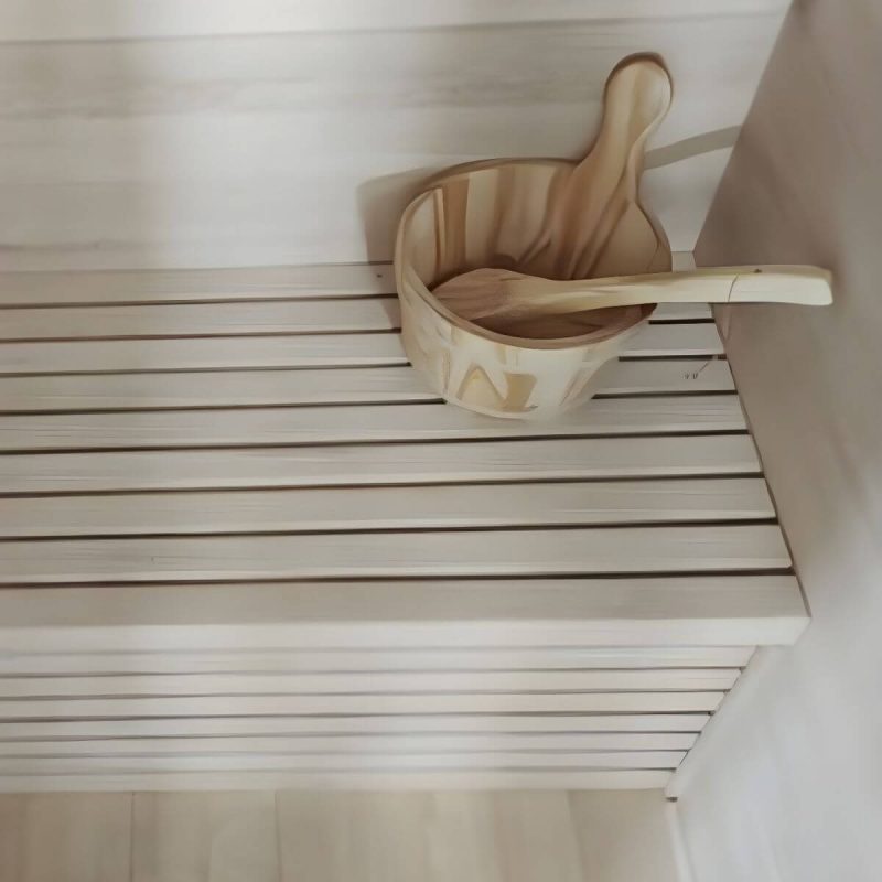 1 Sitz Hemlock FAR Infrarotsauna mit LED-Beleuchtung und Bluetooth - Natur 59"L x 47"B x 96"H