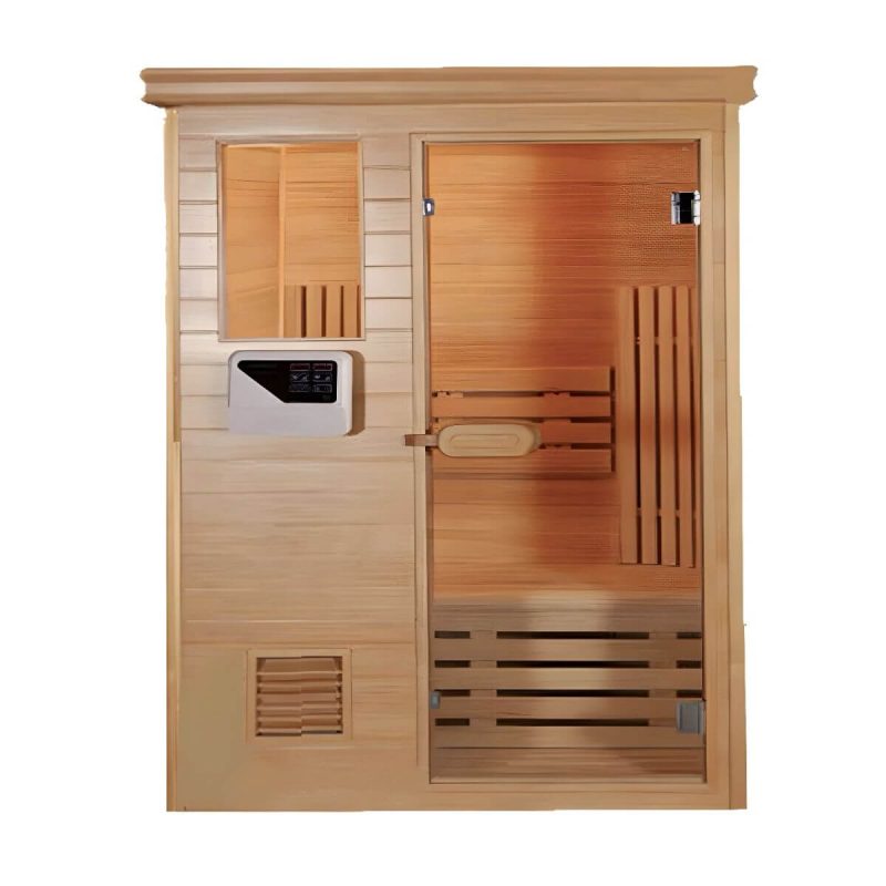 Infrarotsauna für 1 Person mit maximaler Temperatur 90°C, Holzmaterial und Sitzbank - 59"L x 47"B x 79"H