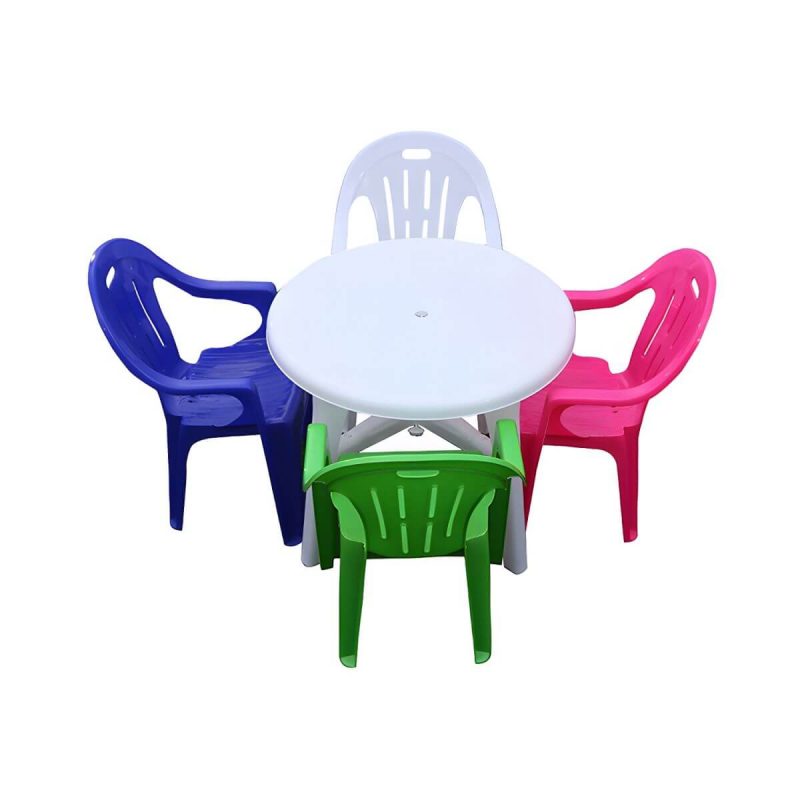 Outdoor-Plastik-Patio-Tisch im zeitgenössischen Stil in runder/quadratischer Form - Grün 35"L x 35"B x 28"H Nur Tisch
