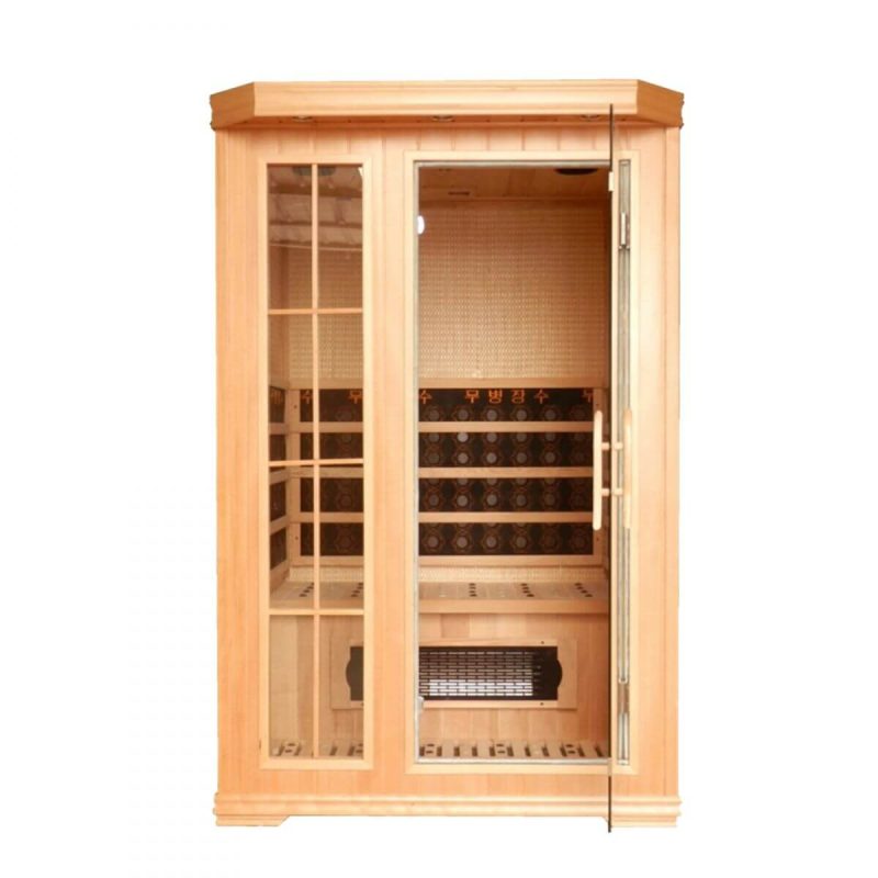 Holz-FAR-Infrarotsauna mit Bluetooth und LED-Beleuchtung - 110 x 90 x 190 cm Split-Type