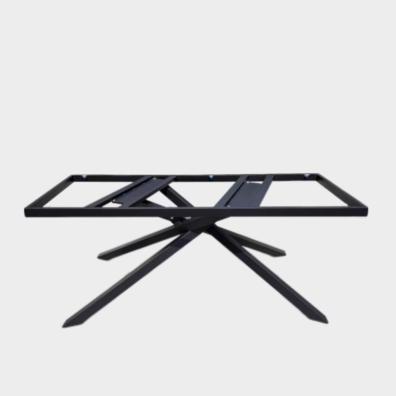 Stein-Patio-Esstisch mit schwarzer Tischplatte, UV-beständiges rechteckiges Design im Art-Deco-Stil, 70,9"L x 35,4"B x 29,5"H, nur Tisch