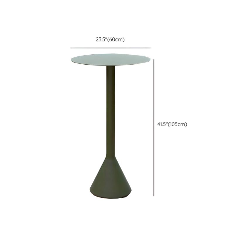 Dimension of Zeitgenössischer Metall-Patio-Tisch rund/quadratisch wasserbeständig in Grün - 23,6"L x 23,6"B x 41,3"H Nur Tisch