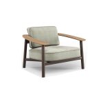 Holzfarbe Teak Sofa für 3 Personen mit UV-beständigem Rahmen, trendigem Stil und Kissen - 1 Stück, 3-Sitzer Sofa