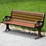 Art-Deco-Patio-Bank aus Zitronenfarbener Legierung mit geschwungener Armlehne und Rückenlehne, Gelb-Braun, 47"L x 22"B x 29"H