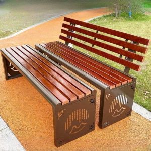Moderne braune Picknickbank aus Ingenieurholz, 87"L x 16"B x 18"H